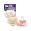 avent ultra soft succhietto in silicone 0-6m fantasie assortite 2 pezzi