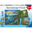 puzzle 3x49 pezzi fascination dinosaurs da 5 anni 3 puzzle inclusi min