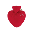 hugo frosch borsa dell'acqua calda cuore 1,0l copertura in velluto ros