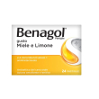 benagol pastiglie gusto miele e limone, antisettico cavo orale, 24 pastiglie, mal di gola, antibatte