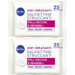 nivea salviettine struccanti 3in1 idratanti 25 pezzi, salviette strucc