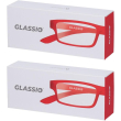 occhiali da lettura glassio cupertino colore rosso gradazione +2,0 2x1