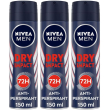 nivea men dry impact deodorante spray 150 ml, uomo per 72h
