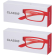 occhiali da lettura glassio cupertino colore rosso gradazione +3,5 2x1
