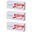 occhiali da lettura glassio cupertino colore rosso gradazione +2,5 3x1