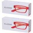 occhiali da lettura glassio cupertino colore rosso gradazione +2,5 2x1