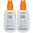 garnier ambre solaire kids advanced sensitive spray spf 50+ 150ml 2x17