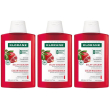 klorane shampoo al melograno 200ml - luminosità capelli colorati 3x200