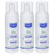 mustela® shampoo mousse detergente crosta lattea 3x150 ml