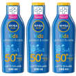 nivea sun latte solare kids protect & care fp50+ 200 ml, crema solare