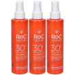 roc® soleil protect lozione corpo spray idratante spf30 3x200 ml