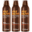 piz buin tan & protect spray abbronzante con protezione spf 15 3x150 m