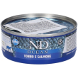 farmina n&d ocean con tonno e salmone wet food per gatti adult 7x70 g