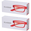 occhiali da lettura glassio cupertino colore rosso gradazione +3,0 2x1