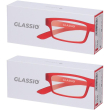 occhiali da lettura glassio cupertino colore rosso gradazione +1,5 2x1