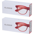 occhiali da lettura glassio fremont colore rosso gradazione +2,5 2x1 s