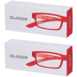 occhiali da lettura glassio cupertino colore rosso gradazione +1,0 2x1
