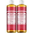 dr. bronner's sapone liquido bio 18 in 1 rose 2x475 ml