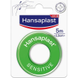 hansaplast sensitive cerotto rocchetto, cerotto rotolo per il fissaggio di bende, 5 m x 2.5 cm