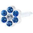ep mp daisy 5 mm orecchino zirconia sapphire/crystal - stud in acciaio chirurgico