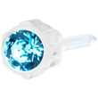 ep mp orecchino 4 mm aquamarine - punto luce azzurro 4 mm