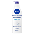 nivea crema corpo idratante express 500 ml, crema corpo idratante 72 ore per pelle secca o normale