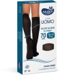 sauber calza uomo filato q-skin 70den 13-17mmhg tg.l/xl blu