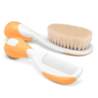 chicco spazzola e pettine 0m+ colore arancione, 2 pezzi