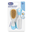 chicco spazzolino e pettine naturale azzurro