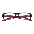 corpootto occhiali lettura bicolor blu/rosso +3,00 - occhiali da lettura unisex