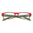 corpootto occhiali lettura bicolor rosso/verde +2,50 - occhiali da lettura unisex