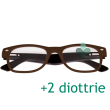 corpootto pc vision occhiali per lettura unisex colore marrone +2,00 + astuccio in pelle