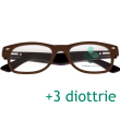 corpootto pc vision occhiali per lettura unisex colore marrone +3,00 + astuccio in pelle