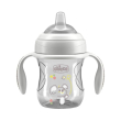 chicco transition cup tazza con beccuccio super morbido e manici removibili 4m+ grigio 200ml