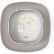 chicco set pappa svezzamento con 1 piatto piano e 1 ciotola - grigio