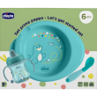 chicco set prima pappa 6+ mesi , azzurro