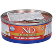 farmina n&d pumpkin con zucca pollo & melograno wet food per gatti adu