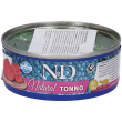 farmina n&d natural con tonno wet food per gatti adult 70 g mangime