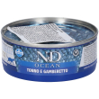 farmina n&d ocean con tonno e gamberetto wet food per gatti adult 70 g