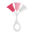 chicco trillino tulipano rosa - sonaglio per neonati maneggevole in plastica riciclata e bio 3-18 me