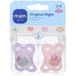 mam original night succhietti ortodontici 2-6 mesi colore rosa 2 pezzi
