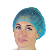 cuffie tonde monouso - 100 retine in tnt azzurre con elastico ipoallergenico 53 cm