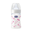 chicco biberon well being vetro decorato in caucciu' girl 150 ml