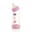 chicco biberon benessere angolato con tettarella in silicone girl 250 ml