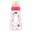 chicco biberon benessere passeggio con tettarella in caiucciù girl 240 ml + 4m
