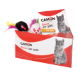 camon gatto gioco topino con piuma