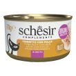 schesir gatto brood di cottura tonnetto pollo 70gr (lattina)
