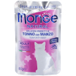 monge natural pezzetti di tonno con manzo gatti adulti 80 g mangime