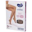 sauber autoreggente open toe maglia liscia 140 den colore neutro beige