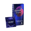 durex intense preservativi stimolanti con nervature e gel stimolante, 6 profilattici